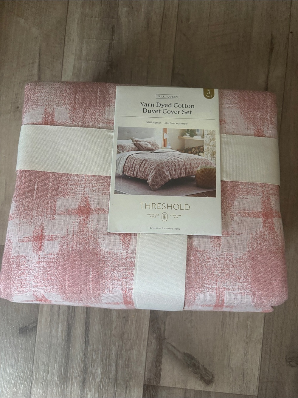 Threshold Pink Yarn-Dyed Cotton Duvet Cover Set